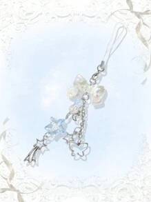 ROMWE Kawaii 1入組可愛藍色星形蝴蝶結手機/行李吊飾 - 彩色 - 查看 2