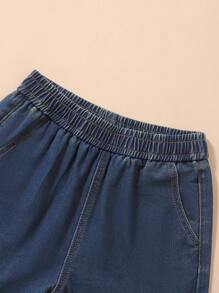 Fashionable And Elegant New Chinese Style Denim Suit For Teen Girls, Elastic-Free - Dark Wash - View 6