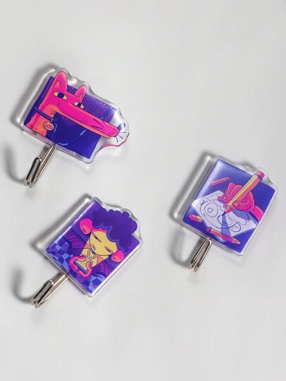 GAWX Set de 3 ganchos lindos y kawaii con dibujos animados, ideal para vacaciones