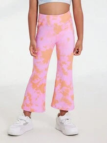 SHEIN Young Girls Printed Simple Daily Wear Flared Pants - Multicolor - View 5