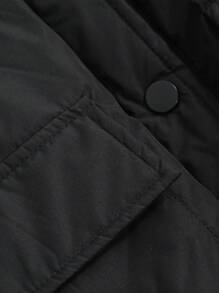 DAZY Women's Stand Collar Short Padded Coat With Pockets, Winter ,Winter Women Clothes,Winter Coat Women Jacket - Black - View 9