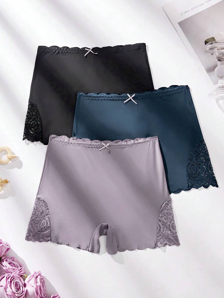 3pcs Women's Seamless Flat Angle Panties Set - Multicolor - View 1