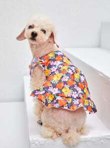 Whitebread Artist 1pc Pet Ditsy Floral Flower Dress, Valentine's Day - Multicolor - View 2