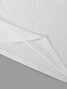 Manfinity Dauomo Camiseta de tirantes casuales para hombre con cuello redondo acanalado y unicolor para el verano - Blanco - Ver 4