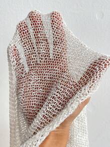 SHEIN Unity 女士短款休闲毛衣，百搭针织套头衫，秋冬季 - 白色 - 查看 7