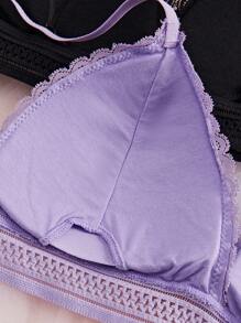 DesireSculpt 蕾丝时尚文胸套装（无钢圈，3件/套）多色内衣 - 彩色 - 查看 3