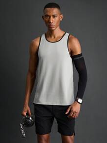 Coreblaze Boyfriend Style Men's Polka Dot Print Hemmed Round Neck Top For Daily Wear And Fitness - Grey - View 5