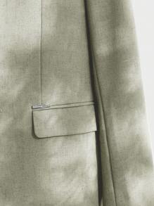 AKNOTIC Business Casual 易护理男士亚麻商务西装外套，秋冬款 - 灰色 - 查看 3