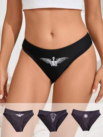 Snug Zone 3st Kvinnors Skull Sun Print Triangel Trosor