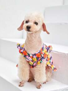 Whitebread Artist 1pc Pet Ditsy Floral Flower Dress, Valentine's Day - Multicolor - View 5