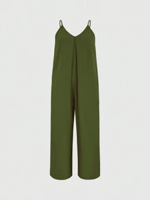 EMERY ROSE Mono casual de verano para mujer, holgado y de pierna ancha, de un solo color, con bolsillos