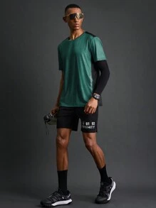 Acti Log Camiseta deportiva informal de manga corta con efecto color block para hombre, modelo de novio, de verano - Multicolor - Ver 1