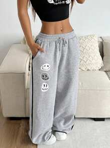 Muchica Conjunto informal de monos sin tirantes con estampado deportivo - Gris - Ver 3
