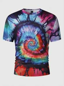 Manfinity LEGND Men's Tie Dye Print Round Neck T-Shirt - Multicolor - View 3
