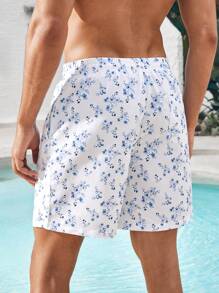 Manfinity Men's Loose Fit Vacation Floral Printed Drawstring Waistband Beach Shorts (Print Randomly Cut) - Multicolor - View 2