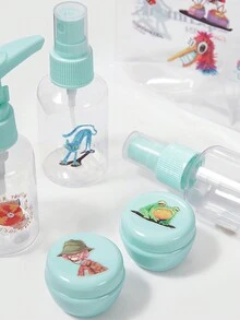 GAWX Set de botellas de contenedor recargable con gráficos de dibujos animados, ideal para vacaciones - Multicolor - Ver 4