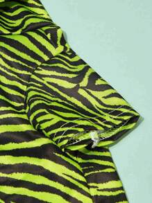 PETSIN 1 pezzo Felpa leggera a righe a zebra verde per animali domestici