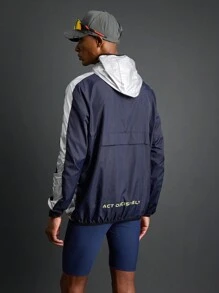 Coreblaze Chaqueta deportiva de manga larga de estilo sencillo y a diario con bloques de color para hombre, Manfinity Sport Polished Boyfriend - Azul Marino - Ver 2