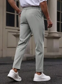 Manfinity Homme Einfache Herren Lässig Hose für den täglichen Gebrauch - Grau - Übersicht 2