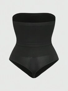 Komfortables Set aus elastischem Shapewear in einfacher, einfarbiger Ausführung für Frauen Große Größen