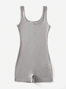 Comfortcana Mono simple y sencillo sin mangas para mujeres, ideal para uso diario - Gris Claro - Ver 5