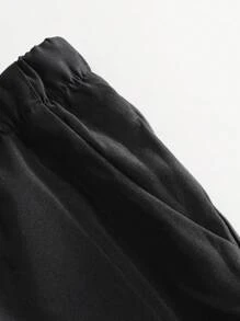 Manfinity Homme Men's Summer Holiday Vacation Color Block Short-Sleeved Shirt And Shorts Casual Set, Boyfriend Gift - Black and White - View 6