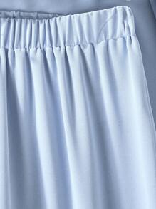 Ensemble trois-pièces casual pour fille préadolescente pour le printemps et l'automne : robe longue à l'avant ouvert, top cami intérieur et pantalon