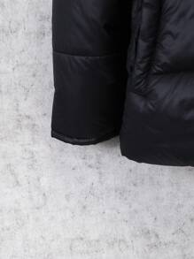 SHEIN Explorewe Palton căptușit cu glugă, de zi cu zi, de culoare uni, pentru tineri