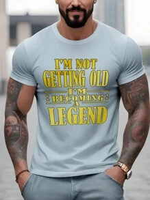 Manfinity LEGND Men Plus Slogan Graphic Tee - Mint Blue - View 1