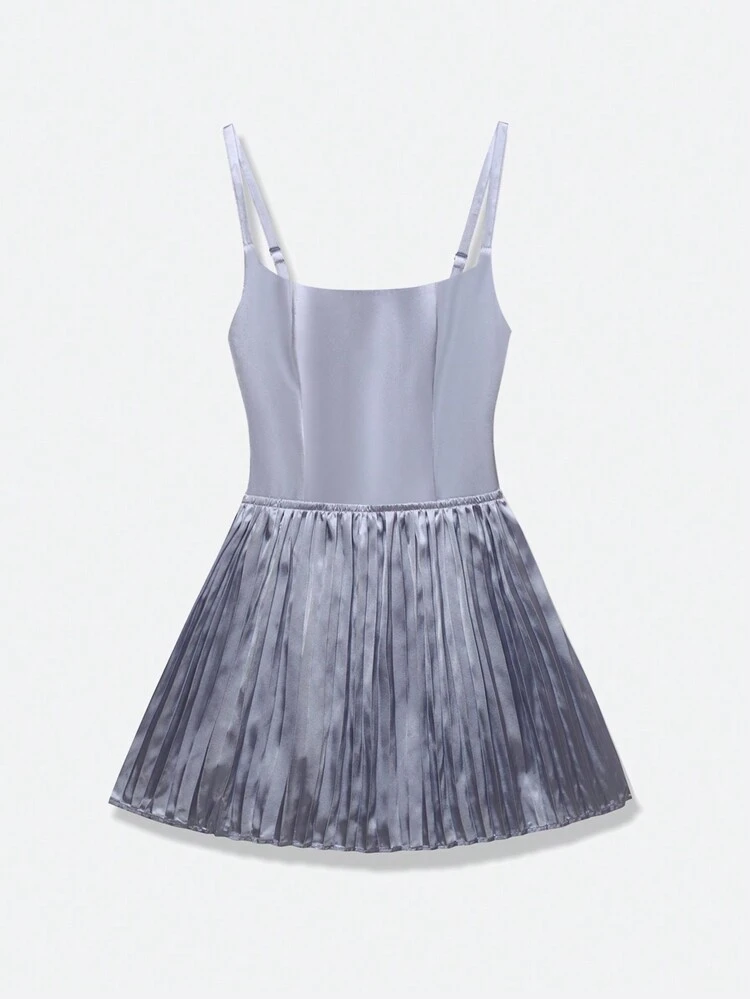 Women's Solid Color Summer Elegant Pleated Sling Dress