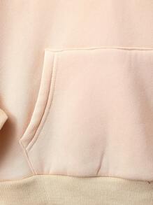 Tween Boys Kangaroo Pocket Half Button Hooded Tee Without Sweatshirt - Apricot - View 3