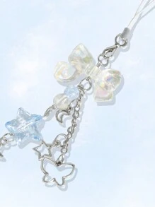 ROMWE Kawaii 1入組可愛藍色星形蝴蝶結手機/行李吊飾 - 彩色 - 查看 3