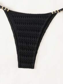 Women's Summer Beach Solid Color Halter Neck Tie Sexy Bikini Set