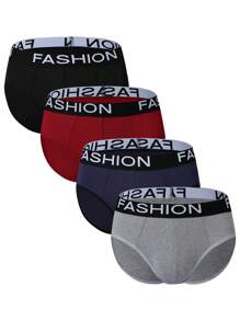 Men's Simple Letter Woven Belt Triangle Briefs - Multicolor - View 4