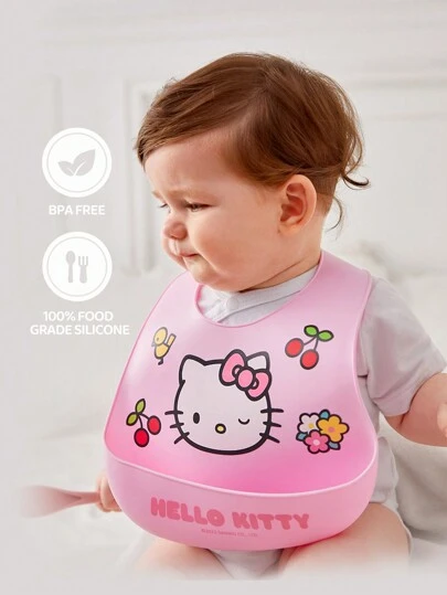 HELLO KITTY AND FRIENDS | SHEIN 1 st. Rosa Silikon Bebis Bib