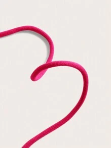 SHEIN ICON Split Hem Tie Backless Mesh Halter Top - Hot Pink - View 4