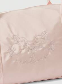 ROMWE Kawaii 336027兔子蝴蝶結短途旅行包女款，多功能大容量輕便運動健身包，商務出差及報到肩背袋，行李收納袋