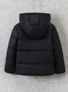 SHEIN Explorewe Palton căptușit cu glugă, de zi cu zi, de culoare uni, pentru tineri
