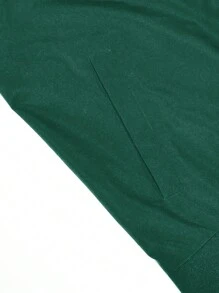 Manfinity Homme Men's Spring/Autumn Rave Baseball Bomber Jacket With Letter Print Long Sleeves, Fall - Green - View 5