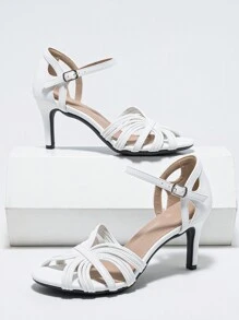 Fashionable & Comfortable Women's Hollow Out Peep Toe Ankle Strap Stiletto High Heel Sandals