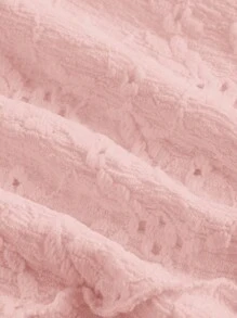 SHEIN MOD 米色針織提花圓領女背心和不對稱粉色女裙套裝 - 粉色 - 查看 4