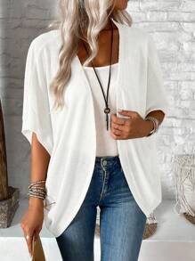 EMERY ROSE Women's Casual Batwing Sleeve Regular Outerwear For Daily Wear