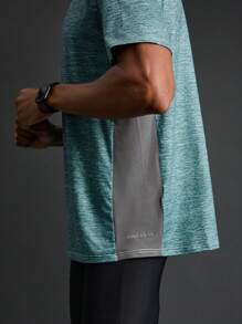 Manfinity Acti Log Boyfriend Style Men's Round Neck Patchwork Casual Sports T-Shirt Top For Summer - Multicolor - View 7