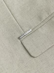 AKNOTIC Business Casual 易护理男士亚麻商务西装外套，秋冬款 - 灰色 - 查看 5