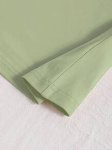 INAWLY 口号图案 T 恤 STRONGER Than The Storm 图案 T 恤 女式上衣 - 軍綠色 - 查看 3