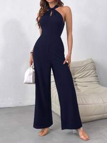 Firerie 女式針織無袖連身褲，適用於日常穿著 - 藏蓝色 - 查看 3