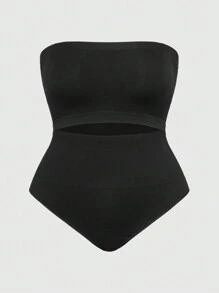 Komfortables Set aus elastischem Shapewear in einfacher, einfarbiger Ausführung für Frauen Große Größen