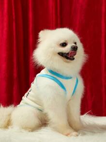 PETSIN Gilet universel chat et chien mignon en illustration de cœur de dessin animé pour la fête de l'Indépendance, jaune clair