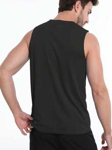 Manfinity Sport Corelite Camiseta de gimnasia sin mangas de cuello redondo y unicolor estilo novio, para uso diario y entrenamiento - Multicolor - Ver 2
