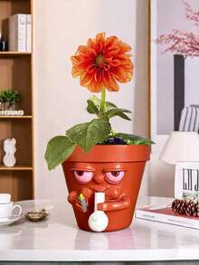 Personalized Fun Flower Pots Mini Resin Flower Pots Flower Pots Suitable For Succulents Creative Flower Pots, Unique Flower Pots For Indoor Small Plant Pots - Multicolor - View 2